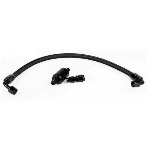 6AN Braided Fuel Line Tuck Kit with Inline Fuel Filter * Pump Gas and